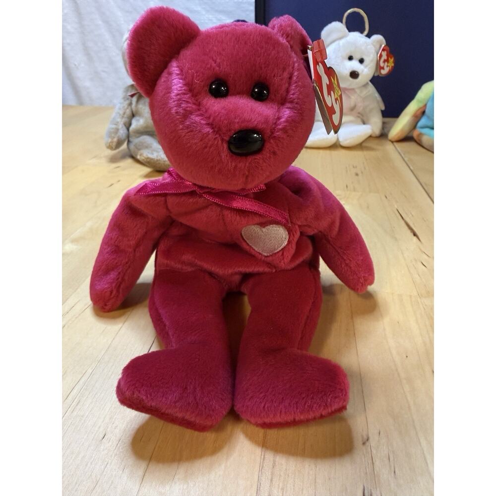 Ty Beanie Babies Valentina Bear Plush 1998 Retired with Heart Tag